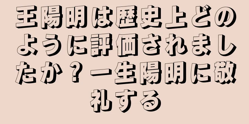 王陽明は歴史上どのように評価されましたか？一生陽明に敬礼する