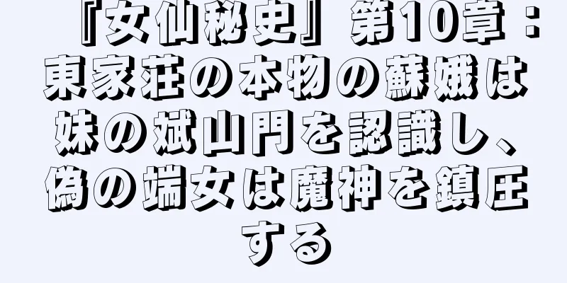 『女仙秘史』第10章：東家荘の本物の蘇娥は妹の斌山門を認識し、偽の端女は魔神を鎮圧する