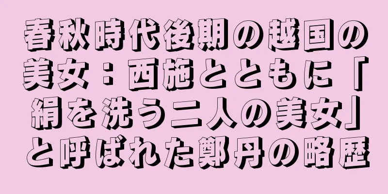 春秋時代後期の越国の美女：西施とともに「絹を洗う二人の美女」と呼ばれた鄭丹の略歴