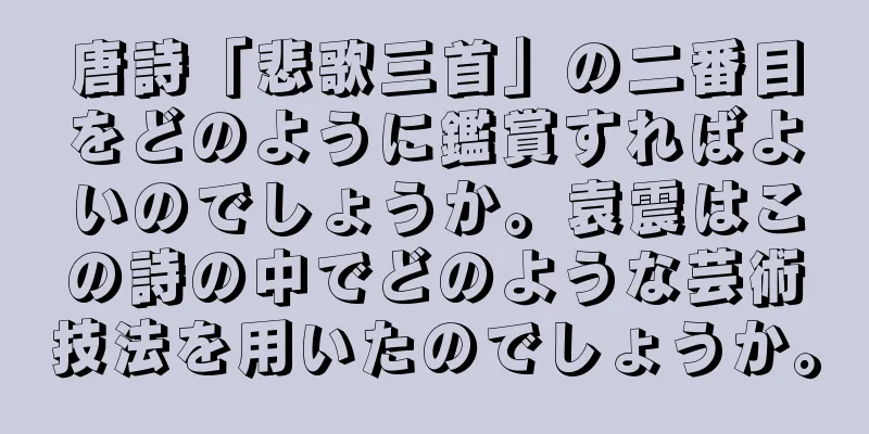 唐詩「悲歌三首」の二番目をどのように鑑賞すればよいのでしょうか。袁震はこの詩の中でどのような芸術技法を用いたのでしょうか。