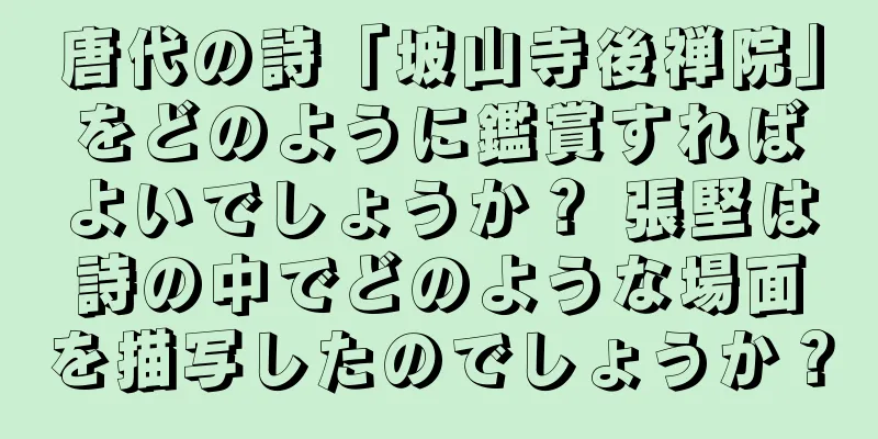 唐代の詩「坡山寺後禅院」をどのように鑑賞すればよいでしょうか？ 張堅は詩の中でどのような場面を描写したのでしょうか？