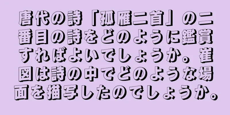唐代の詩「孤雁二首」の二番目の詩をどのように鑑賞すればよいでしょうか。崔図は詩の中でどのような場面を描写したのでしょうか。