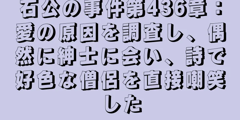 石公の事件第436章：愛の原因を調査し、偶然に紳士に会い、詩で好色な僧侶を直接嘲笑した