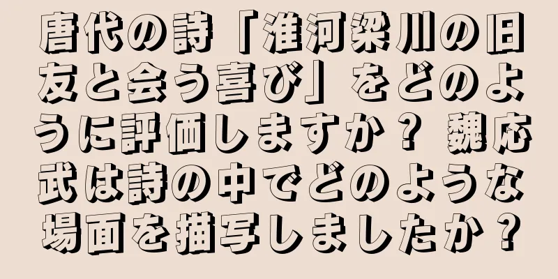 唐代の詩「淮河梁川の旧友と会う喜び」をどのように評価しますか？ 魏応武は詩の中でどのような場面を描写しましたか？