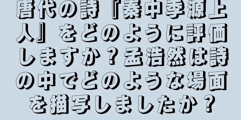 唐代の詩『秦中季源上人』をどのように評価しますか？孟浩然は詩の中でどのような場面を描写しましたか？