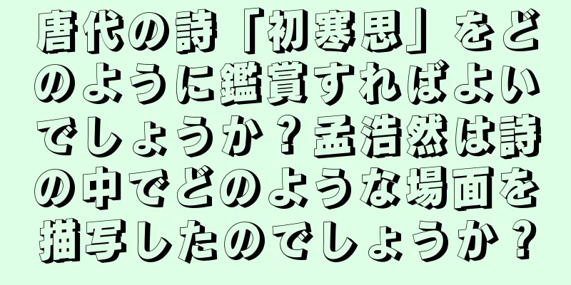 唐代の詩「初寒思」をどのように鑑賞すればよいでしょうか？孟浩然は詩の中でどのような場面を描写したのでしょうか？