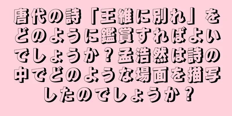 唐代の詩「王維に別れ」をどのように鑑賞すればよいでしょうか？孟浩然は詩の中でどのような場面を描写したのでしょうか？