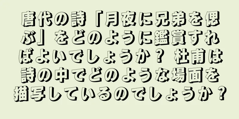 唐代の詩「月夜に兄弟を偲ぶ」をどのように鑑賞すればよいでしょうか？ 杜甫は詩の中でどのような場面を描写しているのでしょうか？
