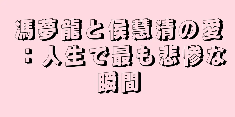 馮夢龍と侯慧清の愛：人生で最も悲惨な瞬間
