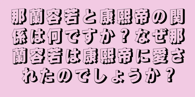 那蘭容若と康熙帝の関係は何ですか？なぜ那蘭容若は康熙帝に愛されたのでしょうか？