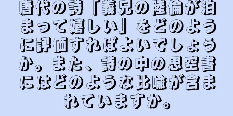 唐代の詩「義兄の陸倫が泊まって嬉しい」をどのように評価すればよいでしょうか。また、詩の中の思空書にはどのような比喩が含まれていますか。