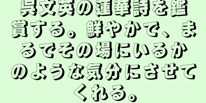 呉文英の蓮華詩を鑑賞する。鮮やかで、まるでその場にいるかのような気分にさせてくれる。