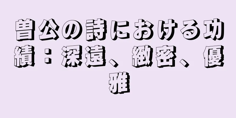 曽公の詩における功績：深遠、緻密、優雅
