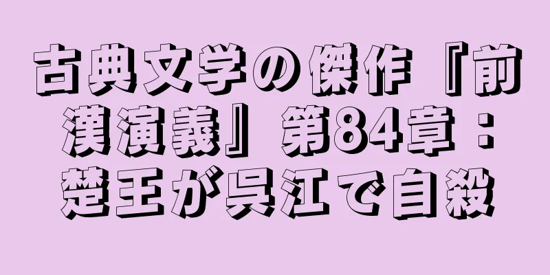 古典文学の傑作『前漢演義』第84章：楚王が呉江で自殺