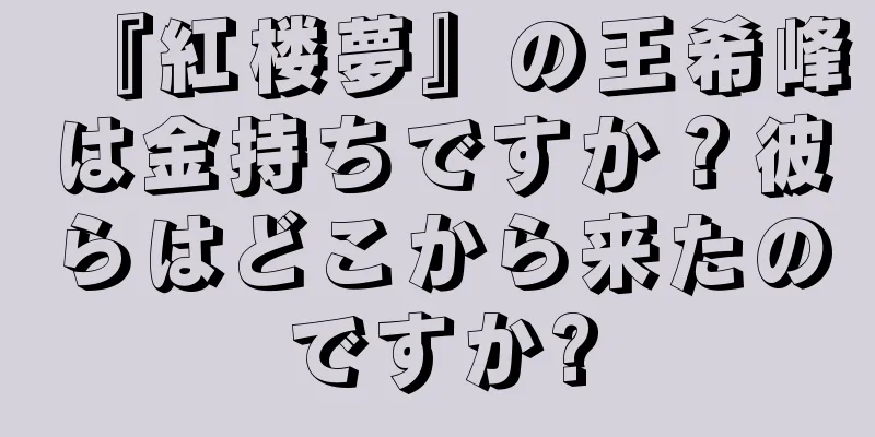 『紅楼夢』の王希峰は金持ちですか？彼らはどこから来たのですか?