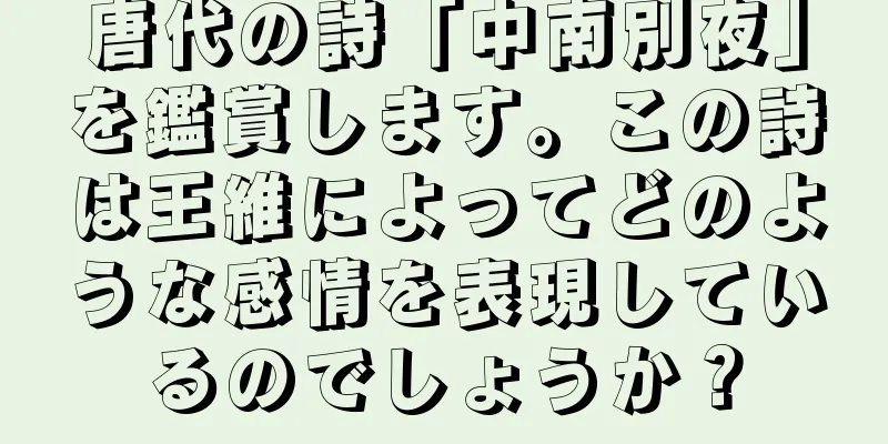 唐代の詩「中南別夜」を鑑賞します。この詩は王維によってどのような感情を表現しているのでしょうか？
