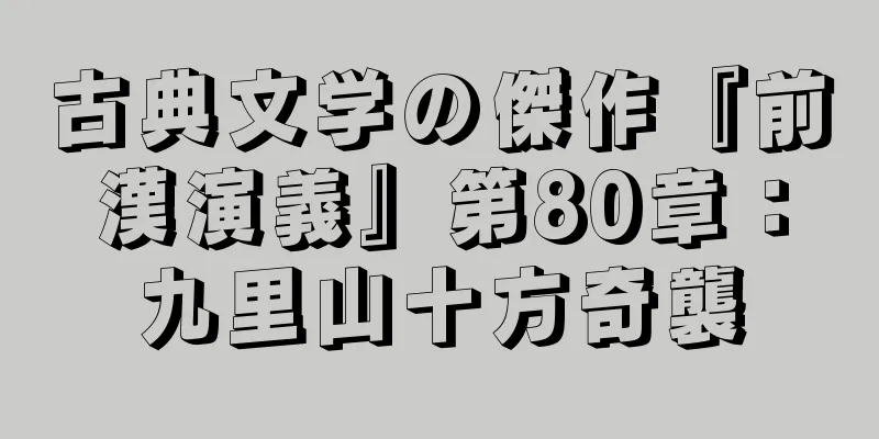 古典文学の傑作『前漢演義』第80章：九里山十方奇襲