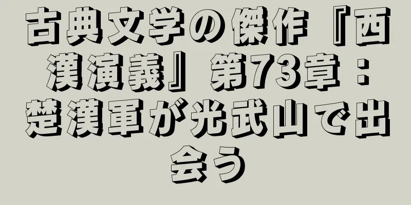 古典文学の傑作『西漢演義』第73章：楚漢軍が光武山で出会う