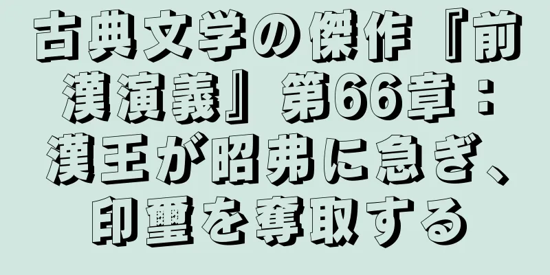 古典文学の傑作『前漢演義』第66章：漢王が昭弗に急ぎ、印璽を奪取する