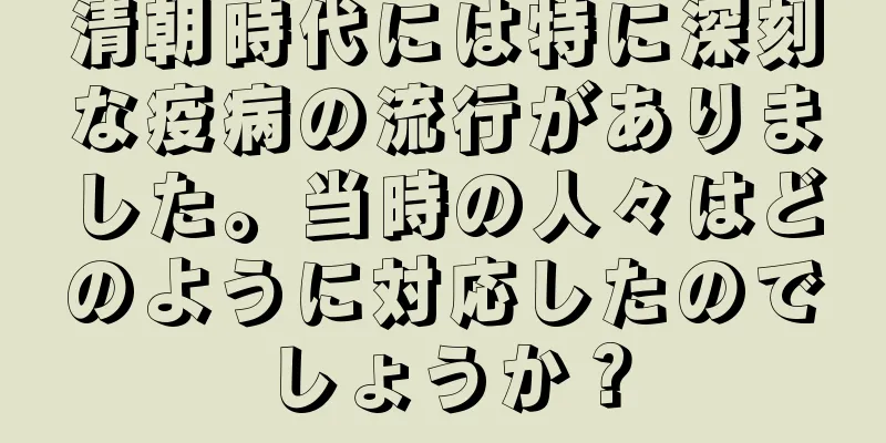 清朝時代には特に深刻な疫病の流行がありました。当時の人々はどのように対応したのでしょうか？