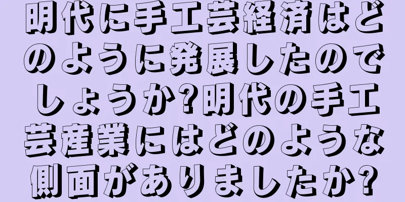 明代に手工芸経済はどのように発展したのでしょうか?明代の手工芸産業にはどのような側面がありましたか?