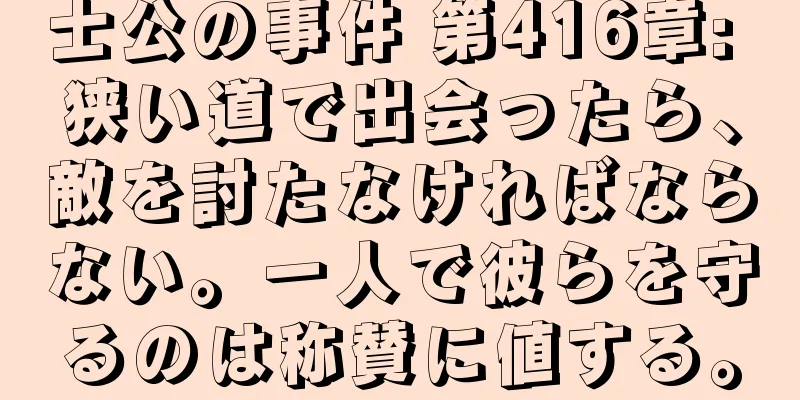 士公の事件 第416章: 狭い道で出会ったら、敵を討たなければならない。一人で彼らを守るのは称賛に値する。