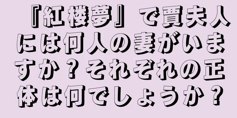 『紅楼夢』で賈夫人には何人の妻がいますか？それぞれの正体は何でしょうか？