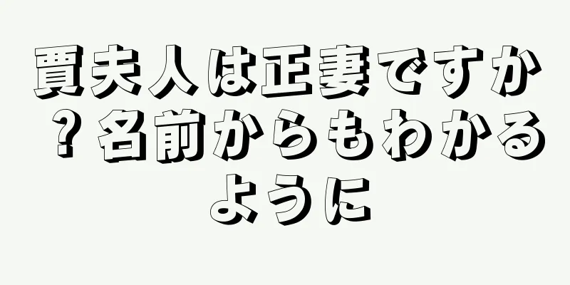 賈夫人は正妻ですか？名前からもわかるように