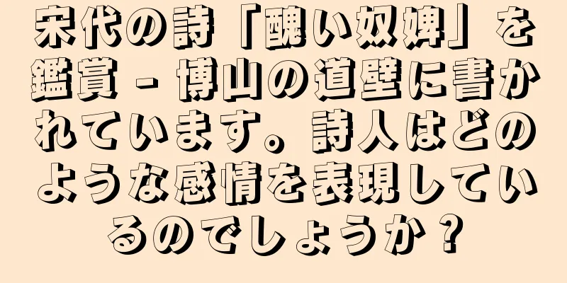 宋代の詩「醜い奴婢」を鑑賞 - 博山の道壁に書かれています。詩人はどのような感情を表現しているのでしょうか？