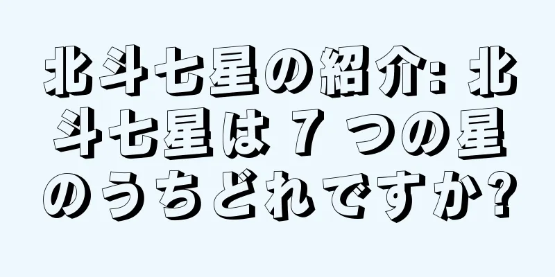 北斗七星の紹介: 北斗七星は 7 つの星のうちどれですか?