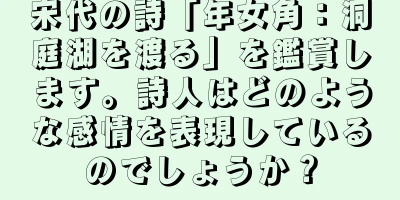 宋代の詩「年女角：洞庭湖を渡る」を鑑賞します。詩人はどのような感情を表現しているのでしょうか？