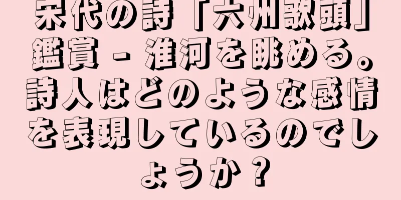 宋代の詩「六州歌頭」鑑賞 - 淮河を眺める。詩人はどのような感情を表現しているのでしょうか？