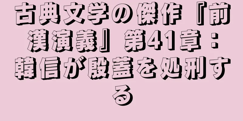 古典文学の傑作『前漢演義』第41章：韓信が殷蓋を処刑する