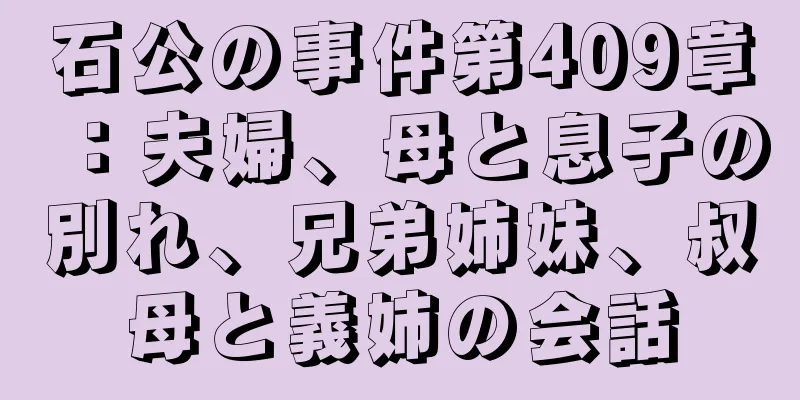 石公の事件第409章：夫婦、母と息子の別れ、兄弟姉妹、叔母と義姉の会話