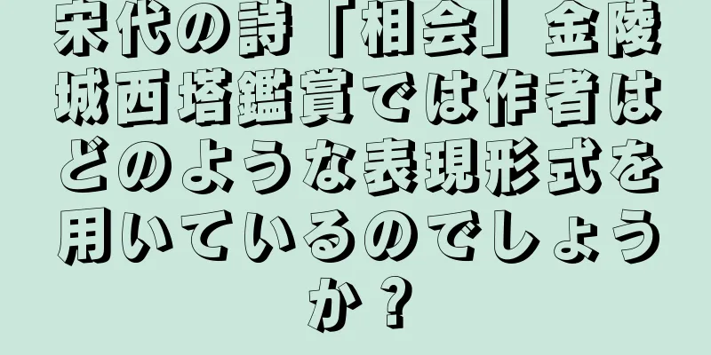 宋代の詩「相会」金陵城西塔鑑賞では作者はどのような表現形式を用いているのでしょうか？