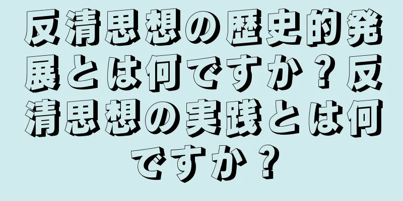 反清思想の歴史的発展とは何ですか？反清思想の実践とは何ですか？