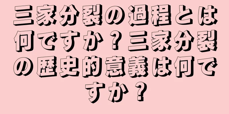 三家分裂の過程とは何ですか？三家分裂の歴史的意義は何ですか？