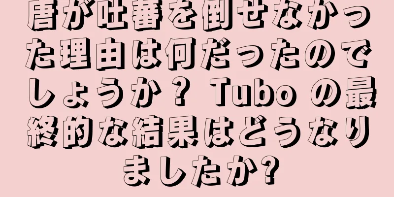 唐が吐蕃を倒せなかった理由は何だったのでしょうか？ Tubo の最終的な結果はどうなりましたか?