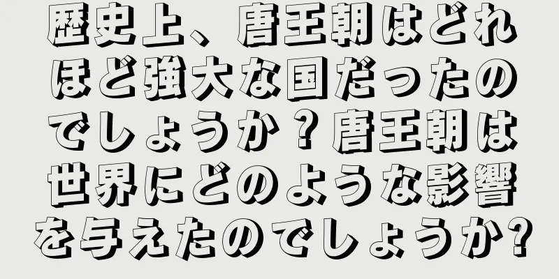 歴史上、唐王朝はどれほど強大な国だったのでしょうか？唐王朝は世界にどのような影響を与えたのでしょうか?