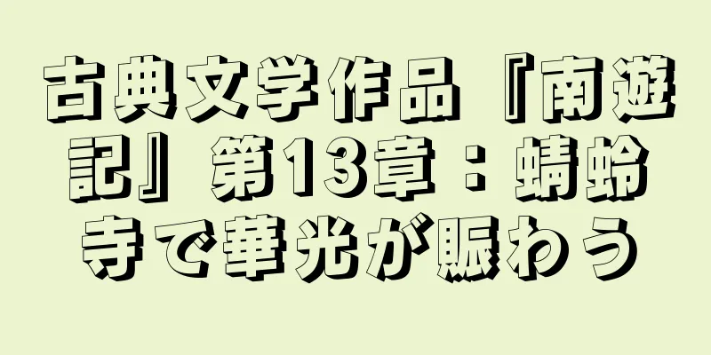 古典文学作品『南遊記』第13章：蜻蛉寺で華光が賑わう