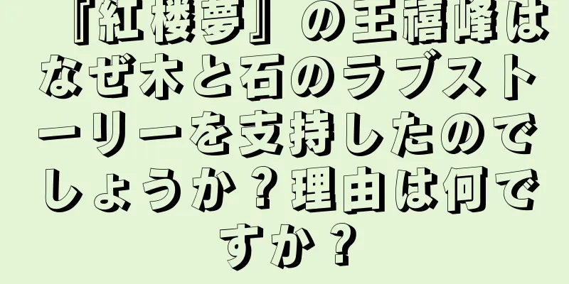 『紅楼夢』の王禧峰はなぜ木と石のラブストーリーを支持したのでしょうか？理由は何ですか？