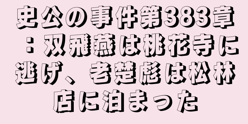 史公の事件第383章：双飛燕は桃花寺に逃げ、老楚彪は松林店に泊まった