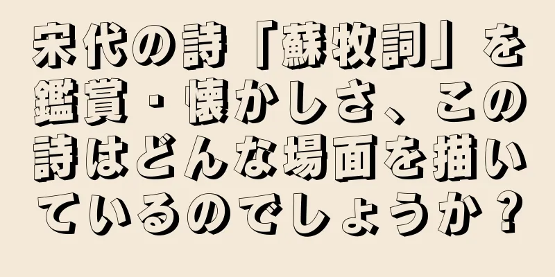 宋代の詩「蘇牧詞」を鑑賞・懐かしさ、この詩はどんな場面を描いているのでしょうか？