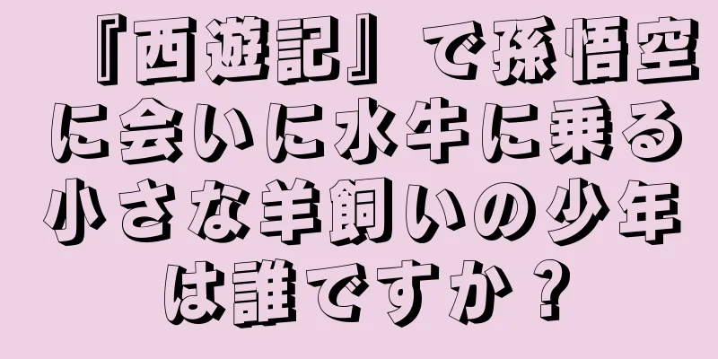『西遊記』で孫悟空に会いに水牛に乗る小さな羊飼いの少年は誰ですか？