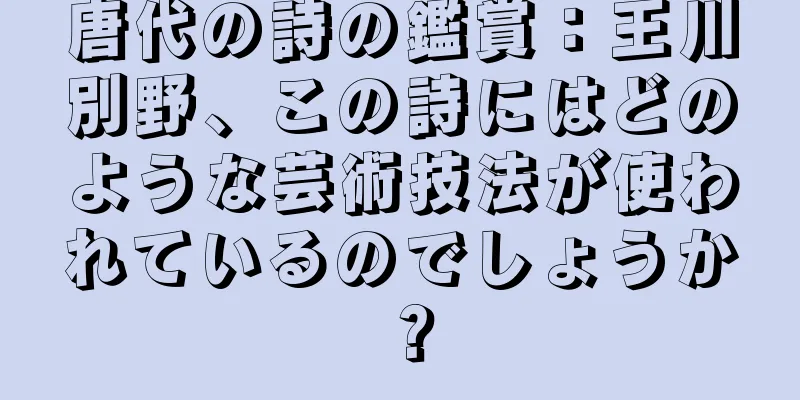 唐代の詩の鑑賞：王川別野、この詩にはどのような芸術技法が使われているのでしょうか？