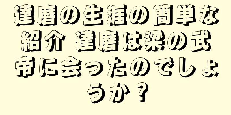 達磨の生涯の簡単な紹介 達磨は梁の武帝に会ったのでしょうか？