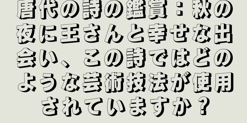 唐代の詩の鑑賞：秋の夜に王さんと幸せな出会い、この詩ではどのような芸術技法が使用されていますか？