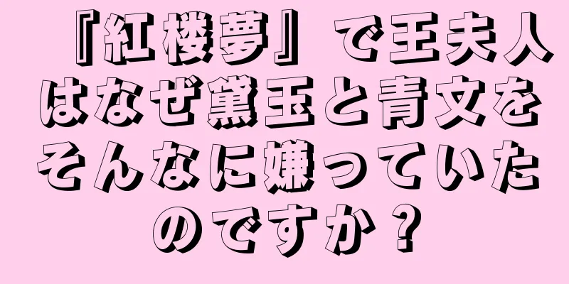『紅楼夢』で王夫人はなぜ黛玉と青文をそんなに嫌っていたのですか？
