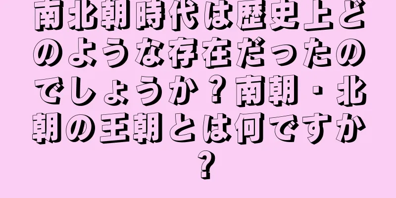 南北朝時代は歴史上どのような存在だったのでしょうか？南朝・北朝の王朝とは何ですか？