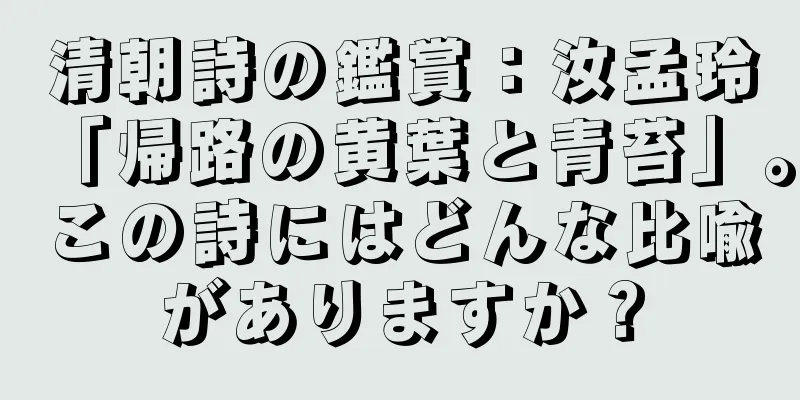 清朝詩の鑑賞：汝孟玲「帰路の黄葉と青苔」。この詩にはどんな比喩がありますか？